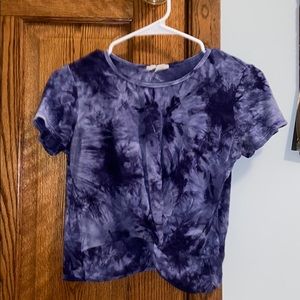 Tillys Tie-Die Blue Cropped Tee